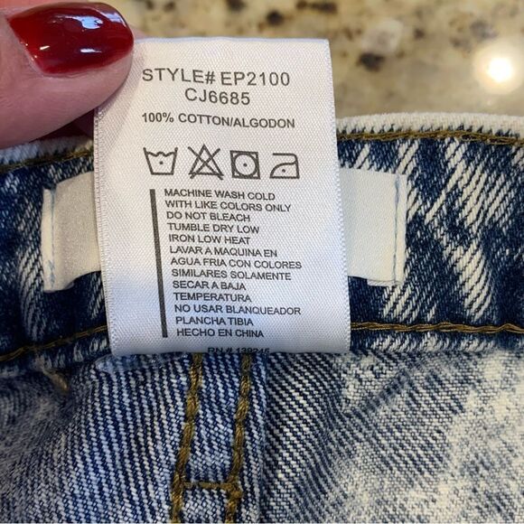 Vibrant Acid Wash High Rise Flare Leg Distressed Jeans Size 24 - Picture 9 of 11